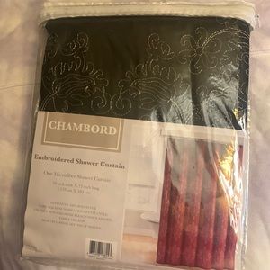 Black shower curtain with embroidery ▪️